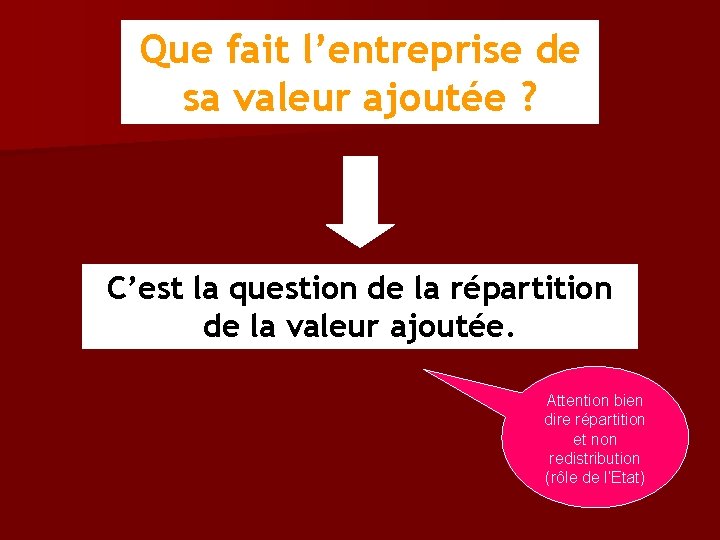 Que fait l’entreprise de sa valeur ajoutée ? C’est la question de la répartition