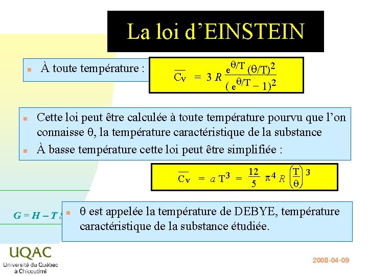 La Capacit Calorifique Thermochimie Chapitre 1 Guy Collin