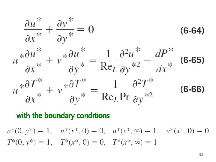 with the boundary conditions 52 