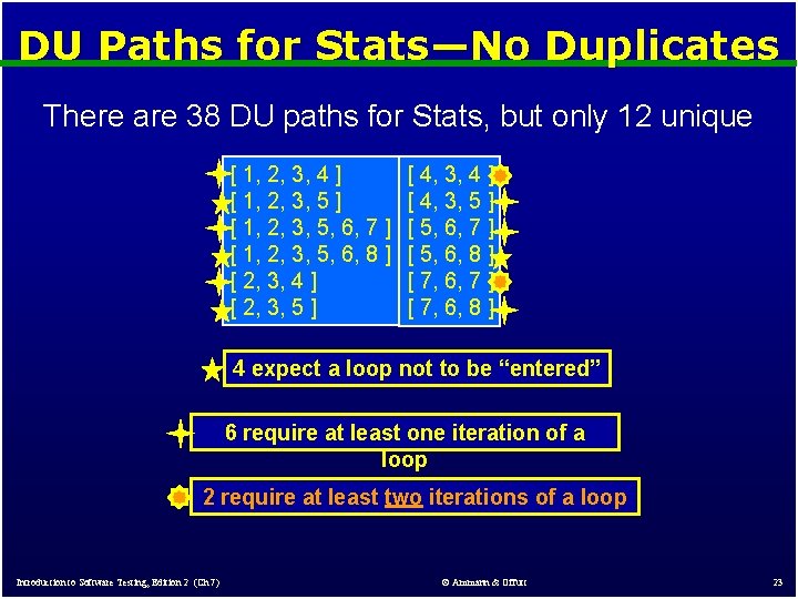 DU Paths for Stats—No Duplicates There are 38 DU paths for Stats, but only DU Paths for Stats—No Duplicates There are 38 DU paths for Stats, but only