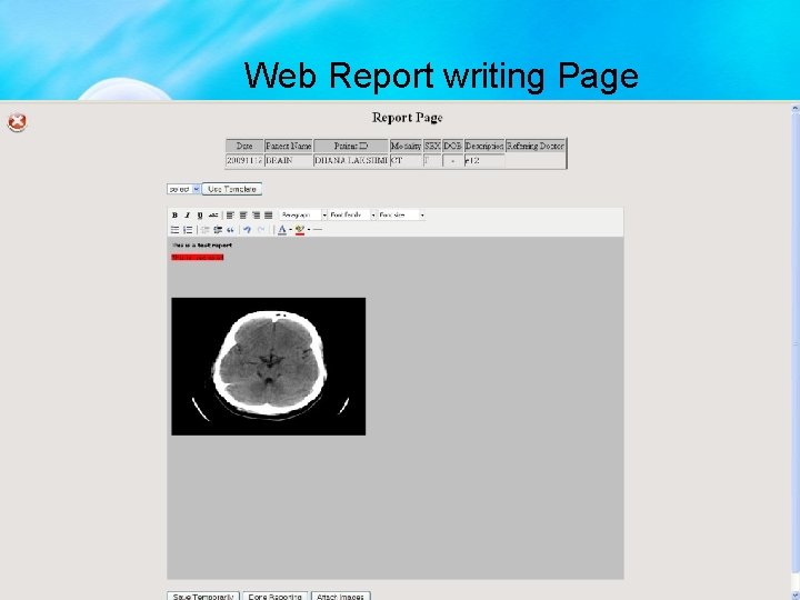 Web Report writing Page 