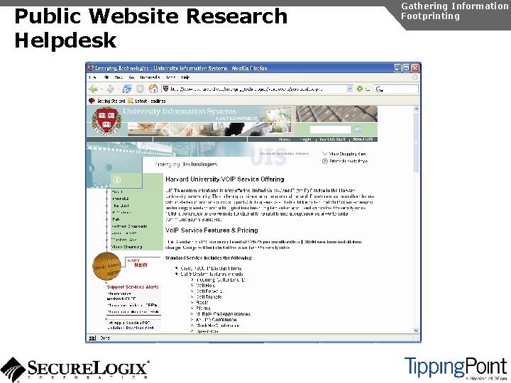 Public Website Research Helpdesk Gathering Information Footprinting 