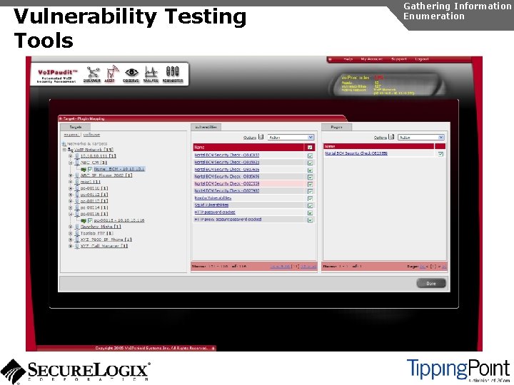 Vulnerability Testing Tools Gathering Information Enumeration 