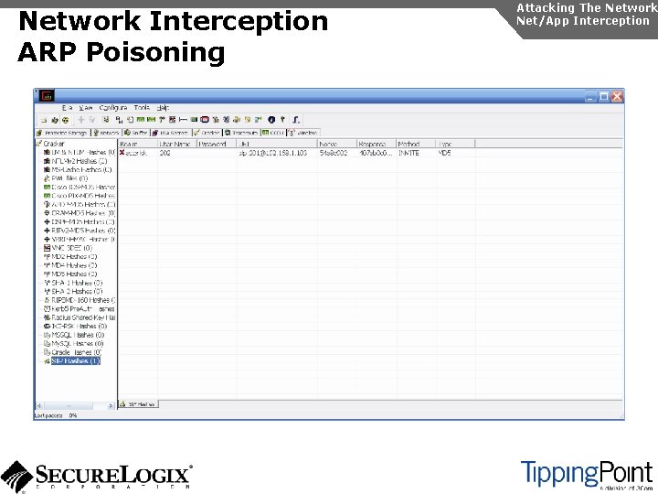 Network Interception ARP Poisoning Attacking The Network Net/App Interception 