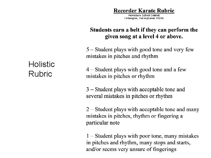 Holistic Rubric 