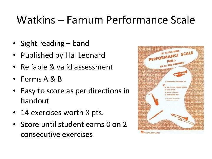 Watkins – Farnum Performance Scale Sight reading – band Published by Hal Leonard Reliable