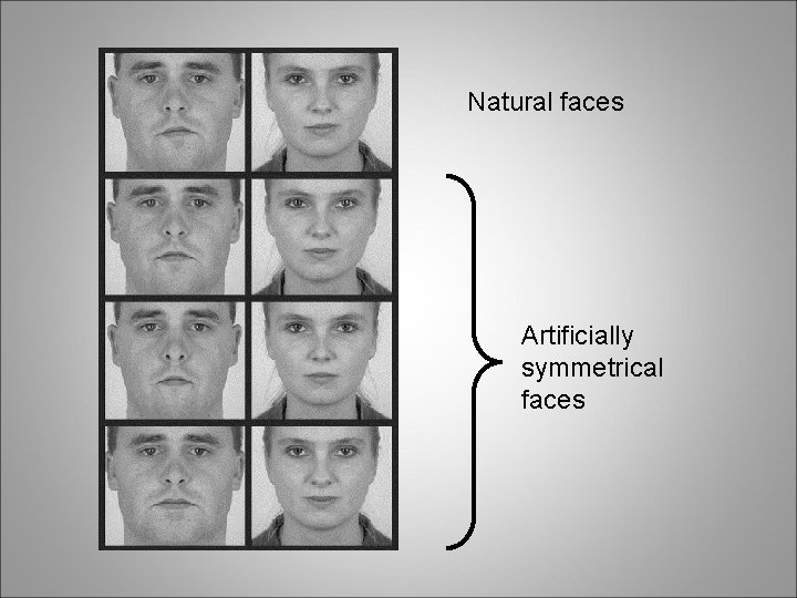 Natural faces Artificially symmetrical faces 
