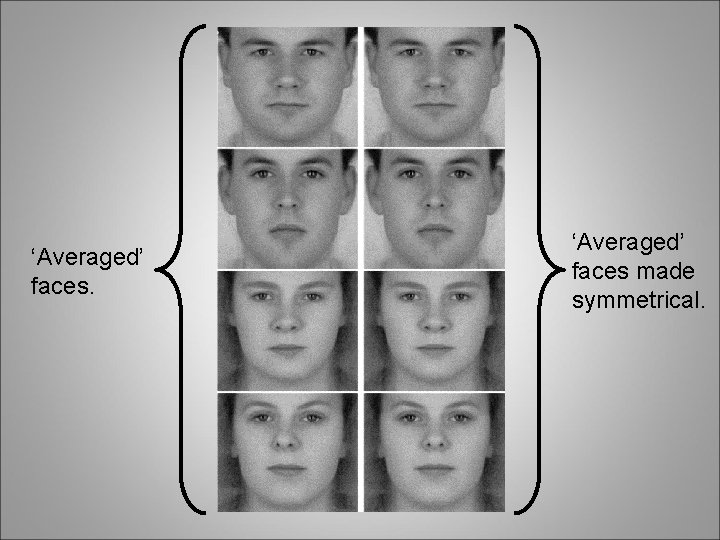 ‘Averaged’ faces. ‘Averaged’ faces made symmetrical. 