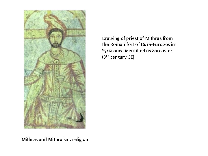 Drawing of priest of Mithras from the Roman fort of Dura-Europos in Syria once
