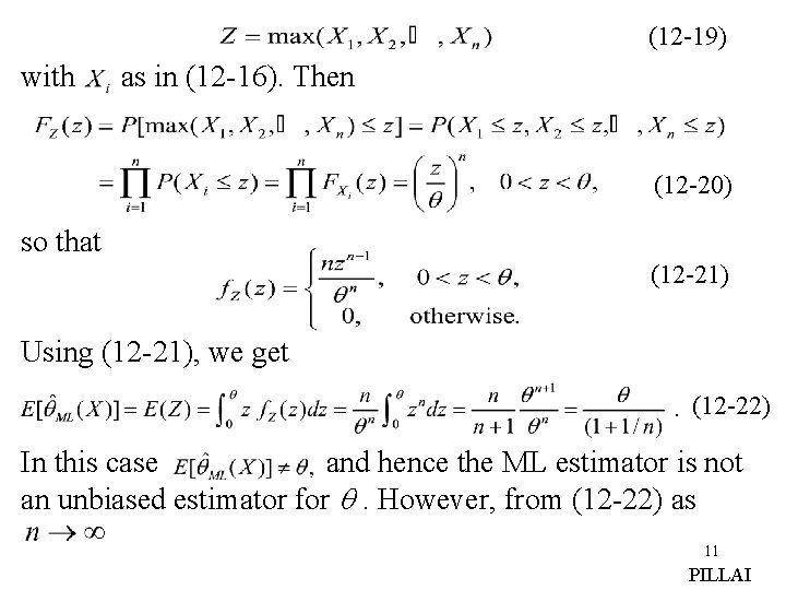 (12 -19) with as in (12 -16). Then (12 -20) so that (12 -21)
