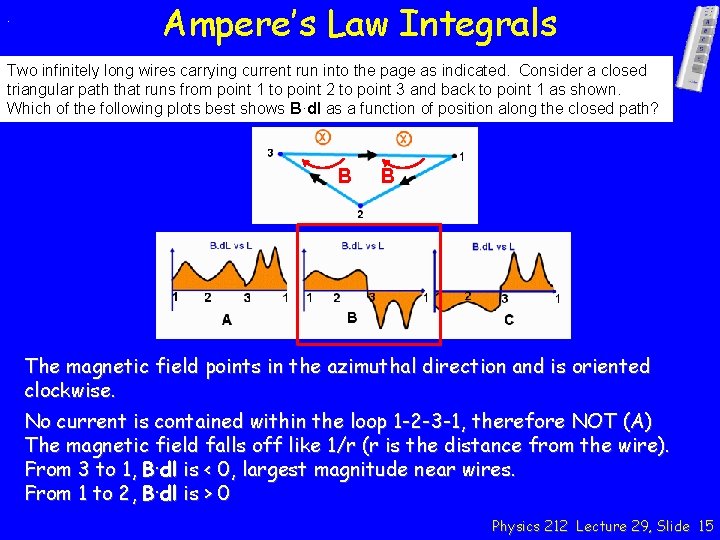 . Ampere’s Law Integrals Two infinitely long wires carrying current run into the page