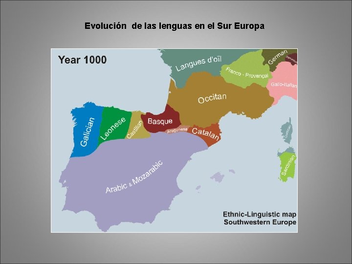 Evolución de las lenguas en el Sur Europa 