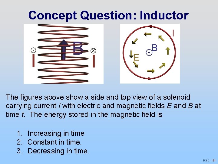 Concept Question: Inductor The figures above show a side and top view of a Concept Question: Inductor The figures above show a side and top view of a