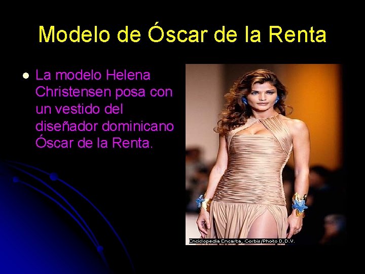 Modelo de Óscar de la Renta l La modelo Helena Christensen posa con un