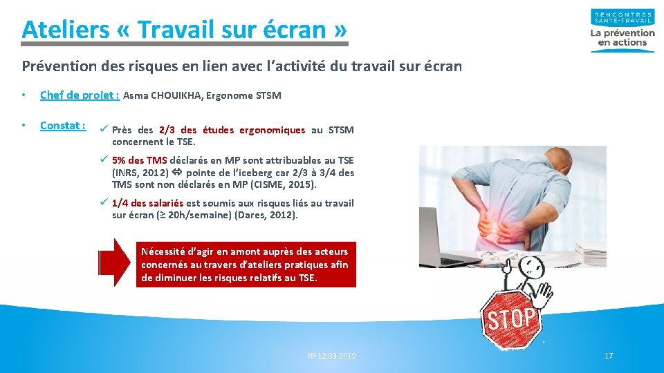 Ateliers « Travail sur écran » Prévention des risques en lien avec l’activité du Ateliers « Travail sur écran » Prévention des risques en lien avec l’activité du