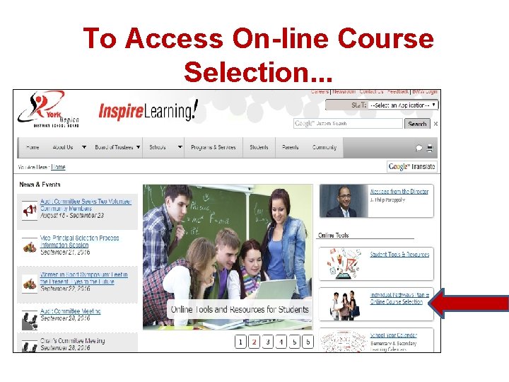 To Access On-line Course Selection. . . 
