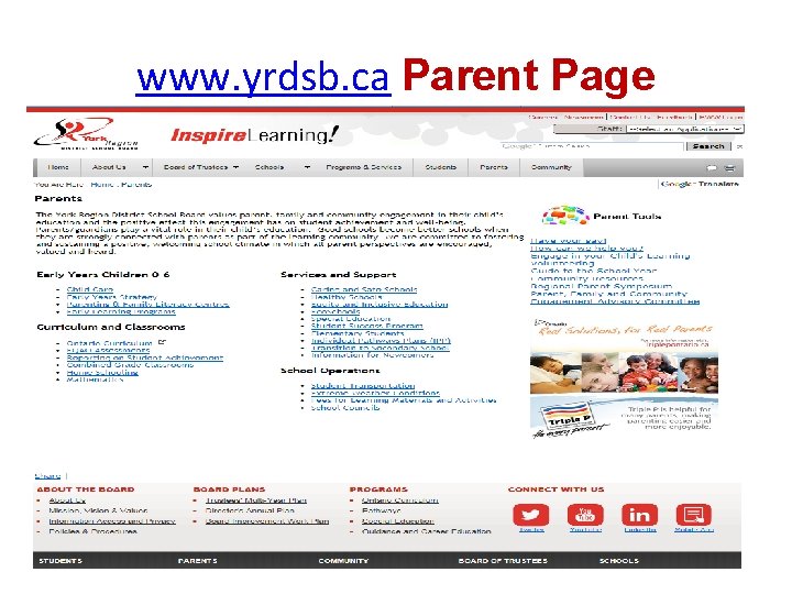 www. yrdsb. ca Parent Page 