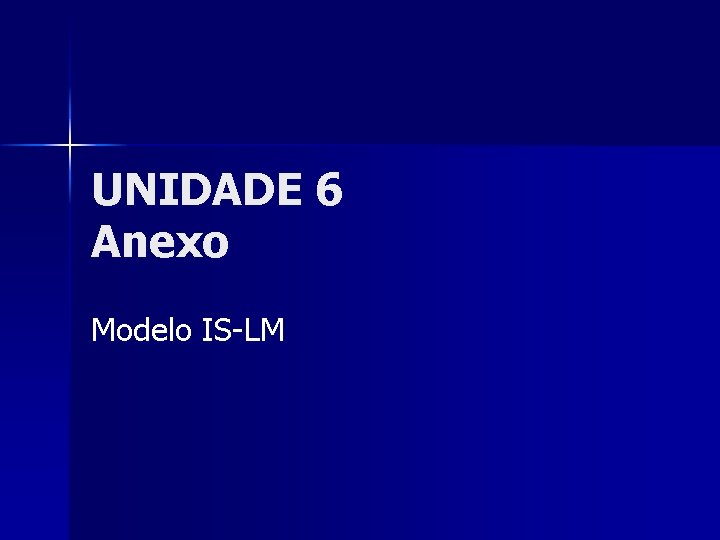 UNIDADE 6 Anexo Modelo IS-LM 