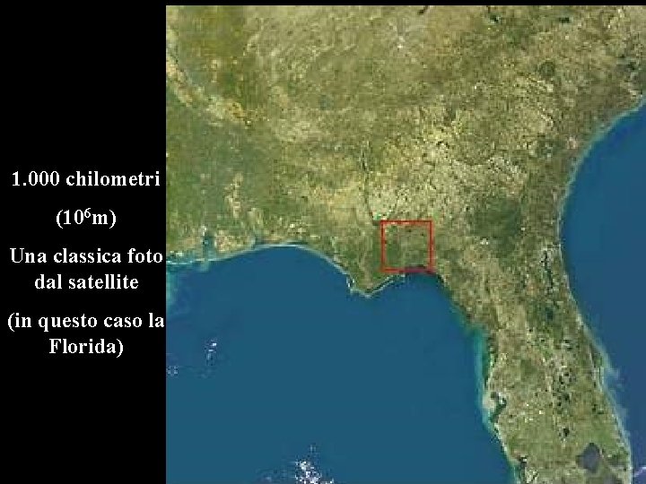 1. 000 chilometri (106 m) Una classica foto dal satellite (in questo caso la 1. 000 chilometri (106 m) Una classica foto dal satellite (in questo caso la