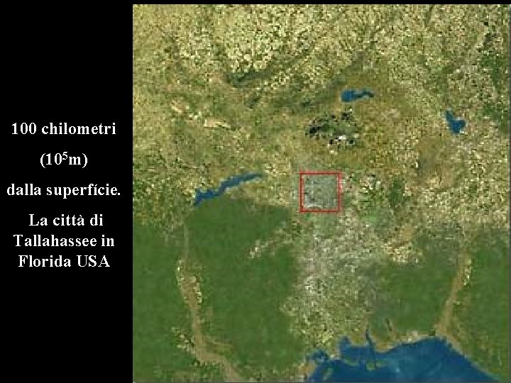 100 chilometri (105 m) dalla superfície. La città di Tallahassee in Florida USA 