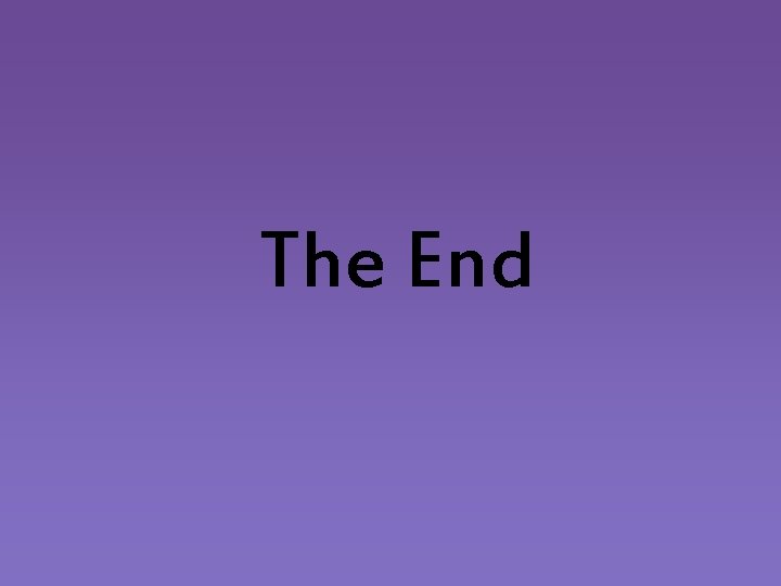 The End 