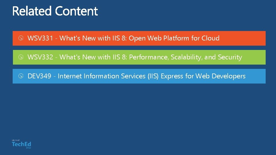 WSV 331 - What's New with IIS 8: Open Web Platform for Cloud WSV