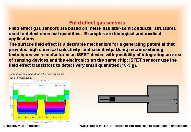 Field effect gas sensors are based on metal-insulator-semiconductor structures used to detect chemical quantities.