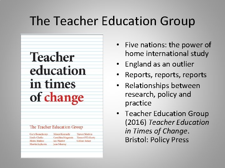 The Teacher Education Group • Five nations: the power of home international study •