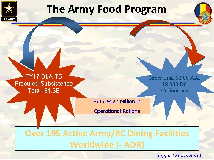 The Army Food Program FY 17 DLA-TS Procured Subsistence Total: $1. 3 B More The Army Food Program FY 17 DLA-TS Procured Subsistence Total: $1. 3 B More