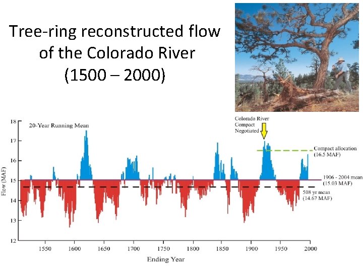 Tree-ring reconstructed flow of the Colorado River (1500 – 2000) 