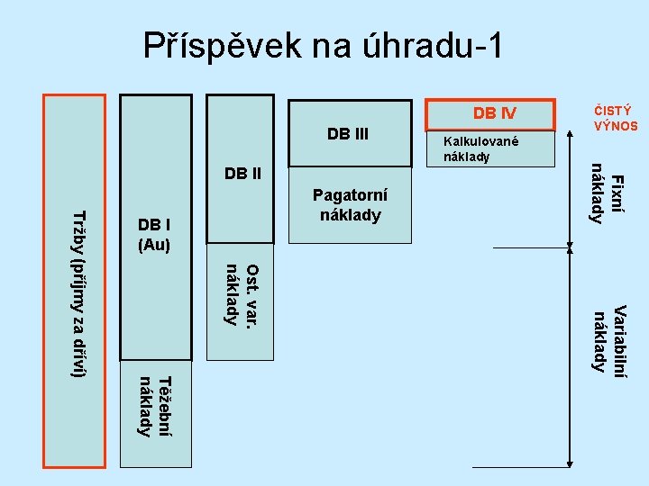 Příspěvek na úhradu-1 DB IV DB III DB I (Au) Variabilní náklady Ost. var.