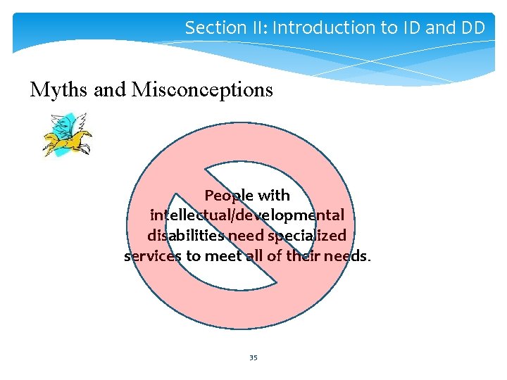 Section II: Introduction to ID and DD Myths and Misconceptions People with intellectual/developmental disabilities