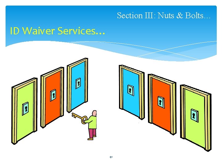 Section III: Nuts & Bolts… ID Waiver Services… 41 