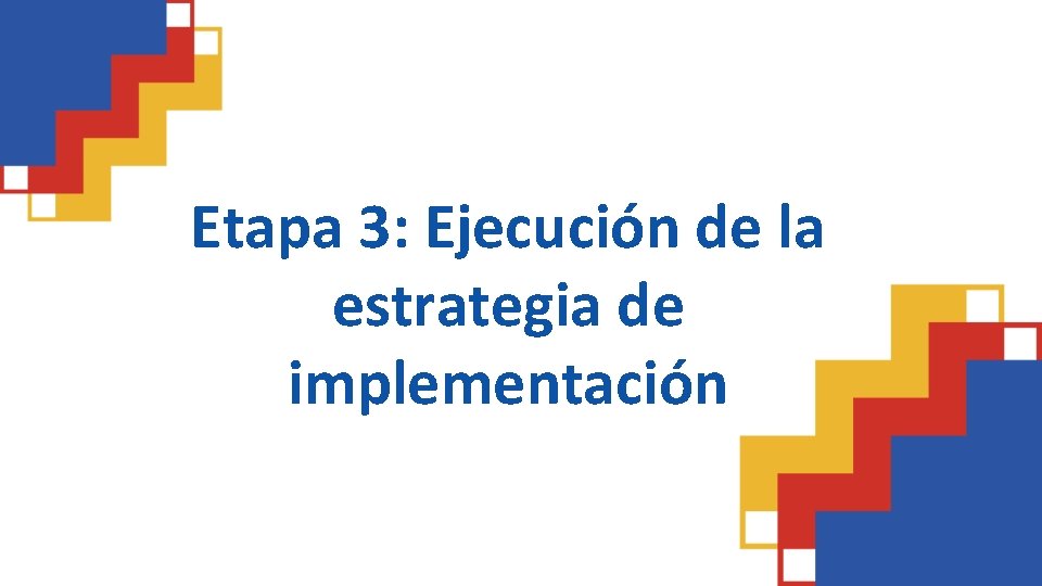 Etapa 3: Ejecución de la estrategia de implementación 