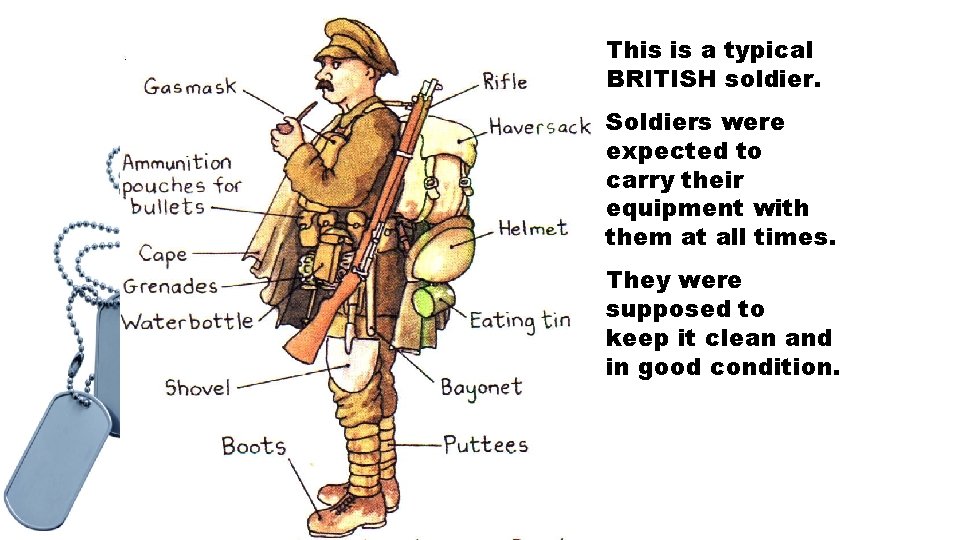 This is a typical BRITISH soldier. Soldiers were expected to carry their equipment with