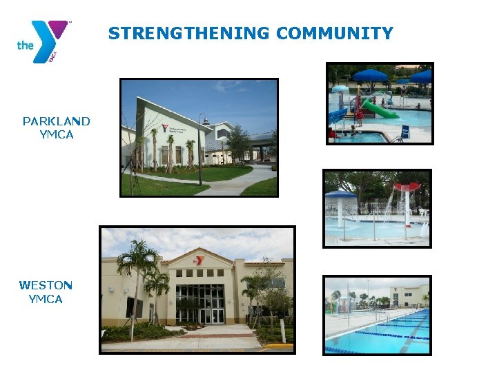 STRENGTHENING COMMUNITY PARKLAND YMCA WESTON YMCA 