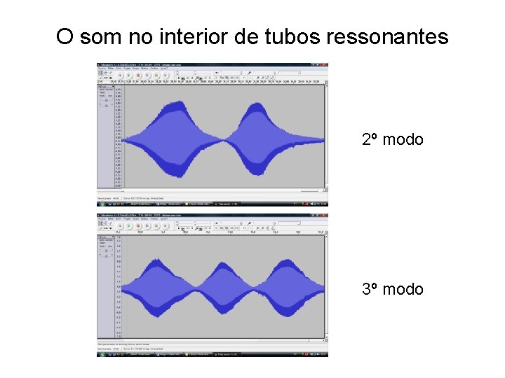 O som no interior de tubos ressonantes 2º modo 3º modo O som no interior de tubos ressonantes 2º modo 3º modo