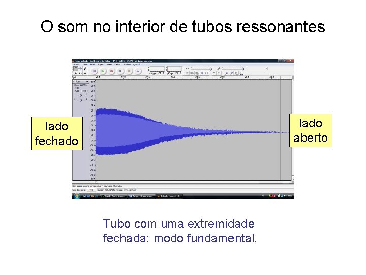 O som no interior de tubos ressonantes lado aberto lado fechado Tubo com uma O som no interior de tubos ressonantes lado aberto lado fechado Tubo com uma