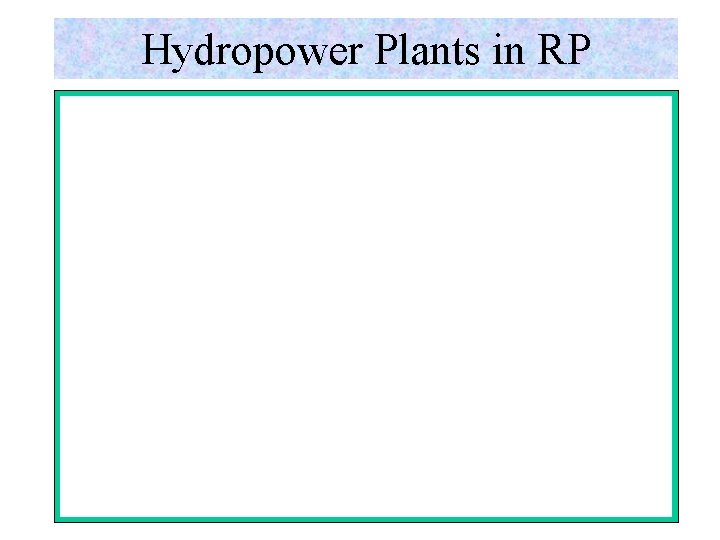 Hydropower Plants in RP 