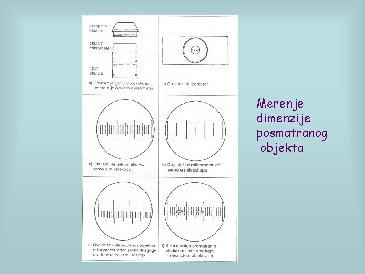 Merenje dimenzije posmatranog objekta 