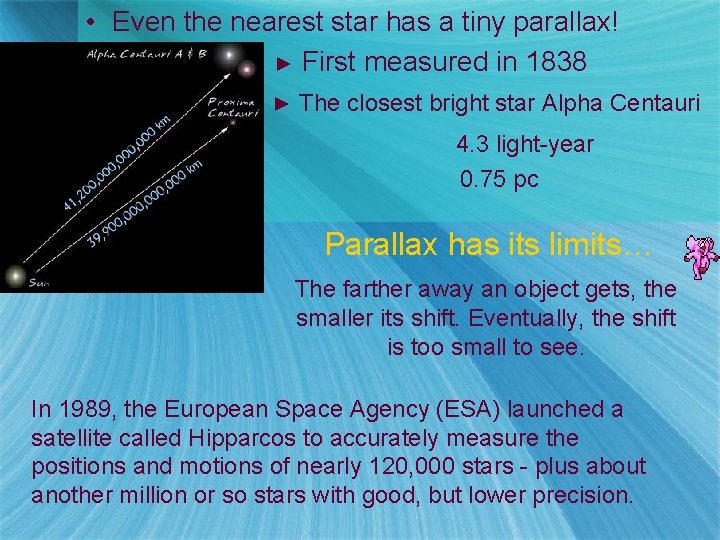  • Even the nearest star has a tiny parallax! ► First measured in