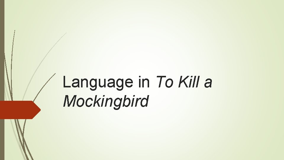 Language in To Kill a Mockingbird 