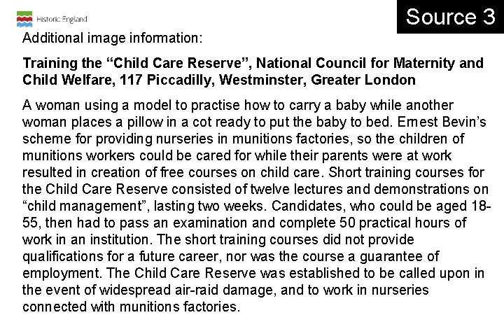 Source 3 Additional image information: Training the “Child Care Reserve”, National Council for Maternity Source 3 Additional image information: Training the “Child Care Reserve”, National Council for Maternity