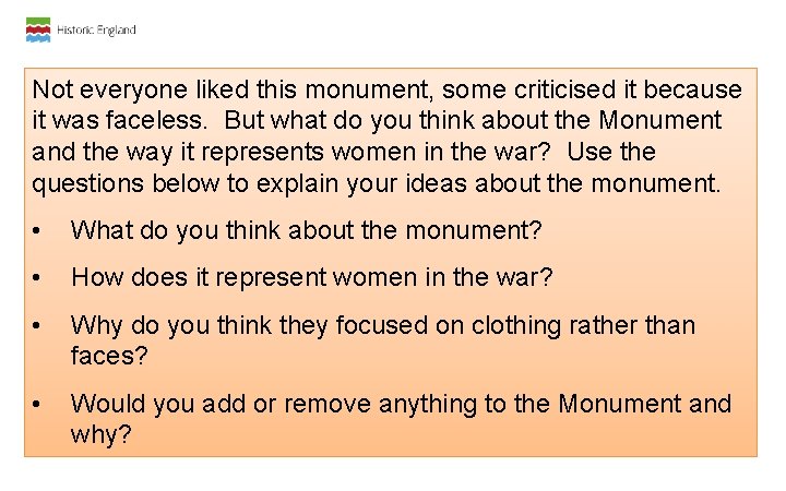 Not everyone liked this monument, some criticised it because it was faceless. But what Not everyone liked this monument, some criticised it because it was faceless. But what