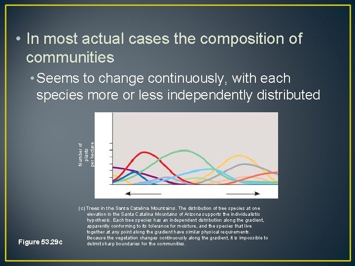  • In most actual cases the composition of communities Number of plants per