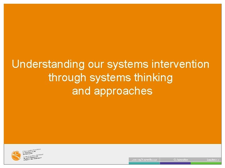 Understanding our systems intervention through systems thinking and approaches 