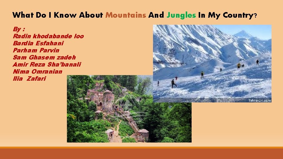 What Do I Know About Mountains And Jungles In My Country? By : Radin