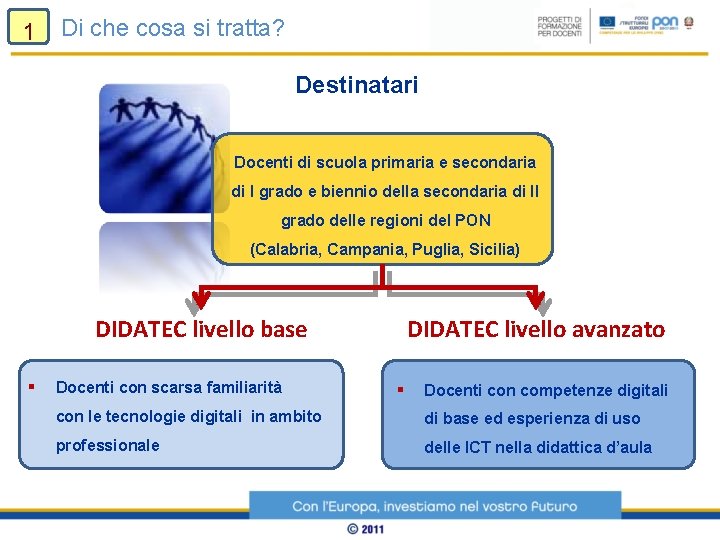 1 Di che cosa si tratta? Destinatari Docenti di scuola primaria e secondaria di