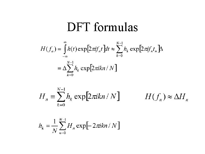 DFT formulas 