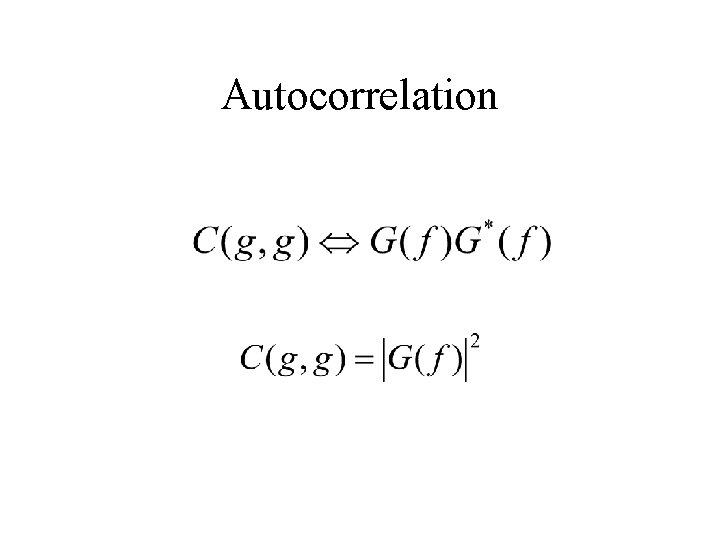 Autocorrelation 